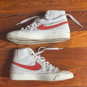 Nike Blazer high top red/white Size 7.5